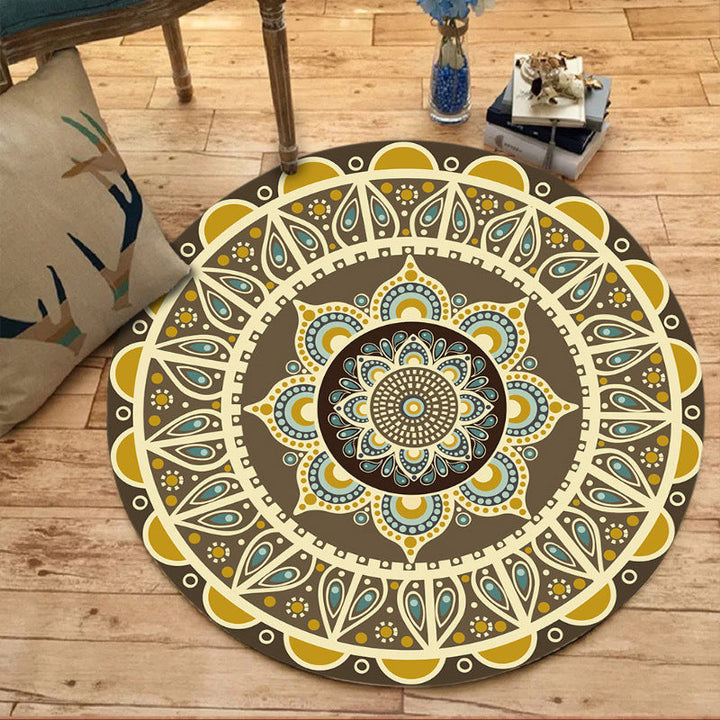 Unique floral pattern carpet green and red Mediterranean carpet flannel non-slip backing washable carpet for living room | Bowlift