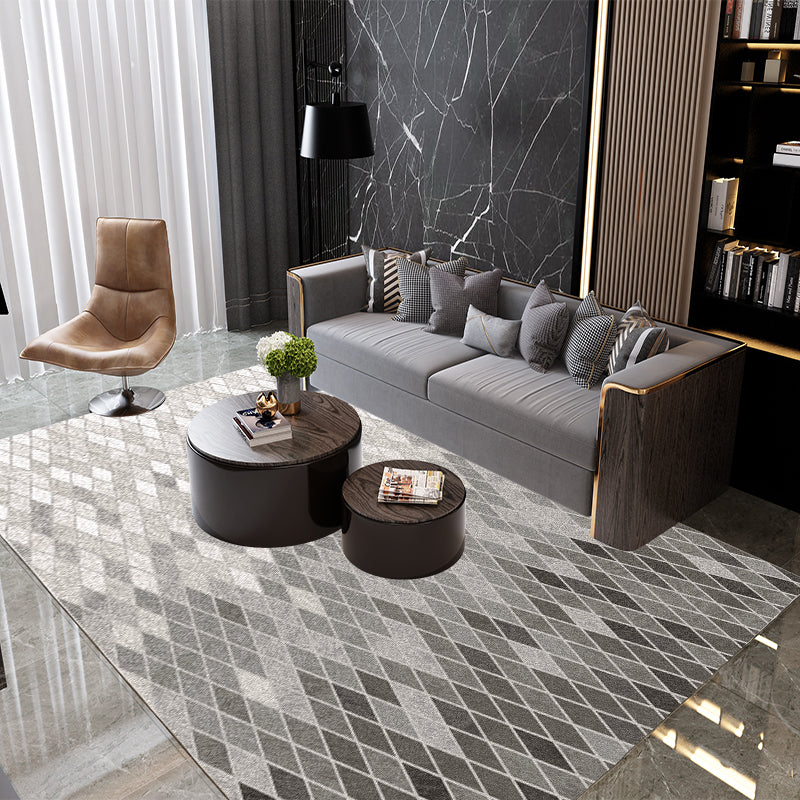 E unique modern rug green and blue check pattern rug pet-friendly non-slip backing rug for living room | Bowlift