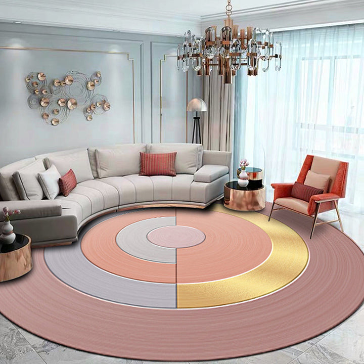 BowLift | Green circles pattern carpet polyester modern rug washable non-slip pet-friendly rug for the living room