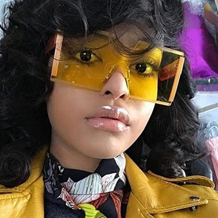 Women futuristic oversized sunglasses with striking design Bowlift