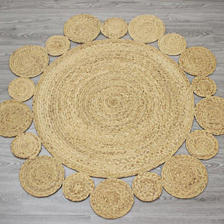 BowLift | Khaki and Brown Solid Carpet Sisal Country Carpet Pet-Friendly Washable Non-Slip Area Rug for Living Room