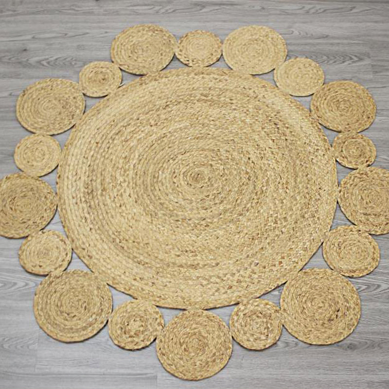 BowLift | Khaki and Brown Solid Carpet Sisal Country Carpet Pet-Friendly Washable Non-Slip Area Rug for Living Room