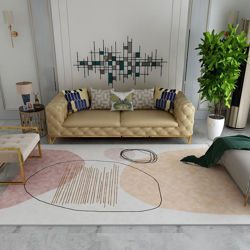 BowLift | Multicolored Colorblock Rug Polyester Rug Pet Friendly Washable Non-Slip Rug for the Living Room