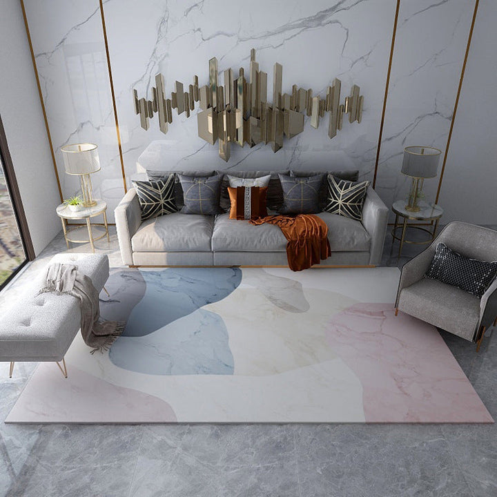 BowLift | Multicolored Colorblock Rug Polyester Rug Pet Friendly Washable Non-Slip Rug for the Living Room
