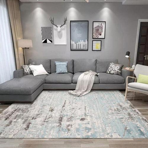 BowLift | Stylish Abstract Area Rug Multicolor Industrial Rug Polypropylene Pet-Friendly Washable Non-Slip Indoor Area Rug for Bedroom