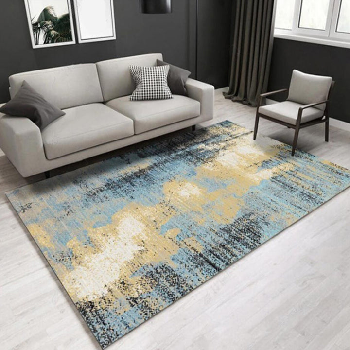 BowLift | Stylish Abstract Area Rug Multicolor Industrial Rug Polypropylene Pet-Friendly Washable Non-Slip Indoor Area Rug for Bedroom