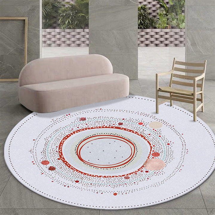 Modernist Decorative Rug Multicolored Circle Pattern Rug Polypropylene Washable Non-Slip Pet-Friendly Area Rug | Bowlift