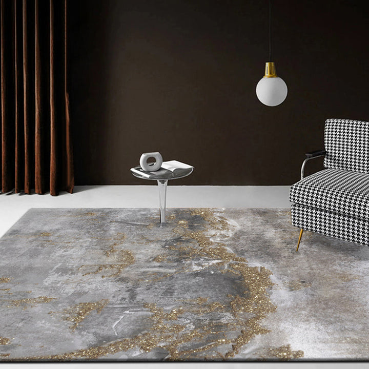 BowLift | Gray industrial indoor carpet polyester abstract carpet washable non-slip carpet for bedroom