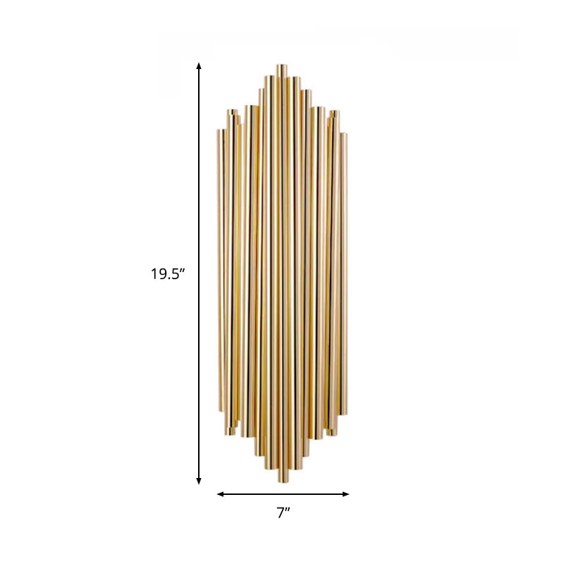 BowLift | Gold Finish Slim Tube Wall Light Post Modern 4 Bulbs Metal Wall Lamp Light