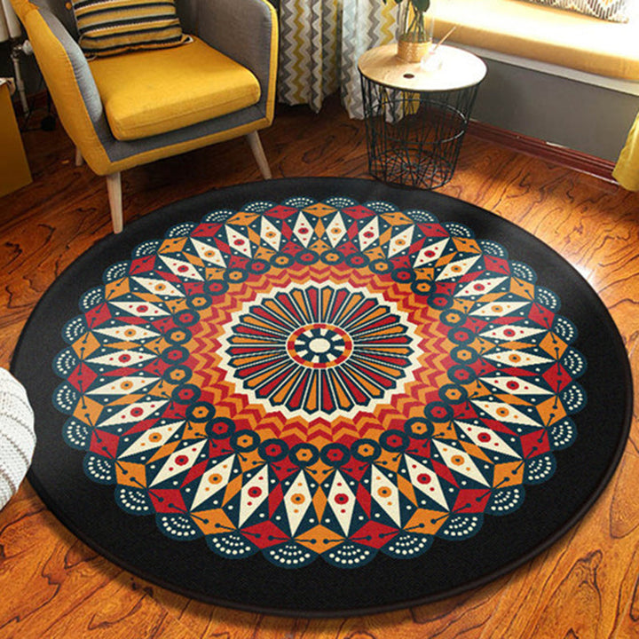 BowLift | Red and black southwestern carpet polyester Americana washable carpet for the living room