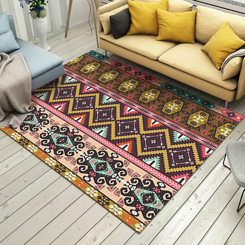 BowLift | Southwestern Indian Tribe Rug Shown Diamond Geometric Rug Polyester Stain-Resistant Rug for Living Room