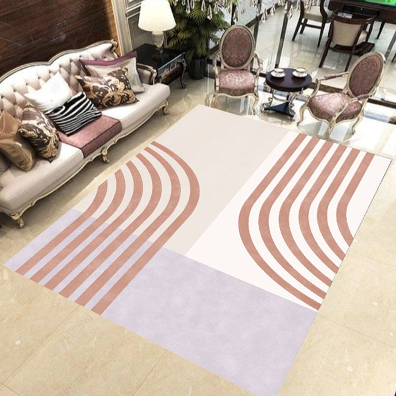 BowLift | Simple Color Gradient Stripe Print Carpet Colorful New Arrivals Carpet Polyester Washable Carpet for Living Room