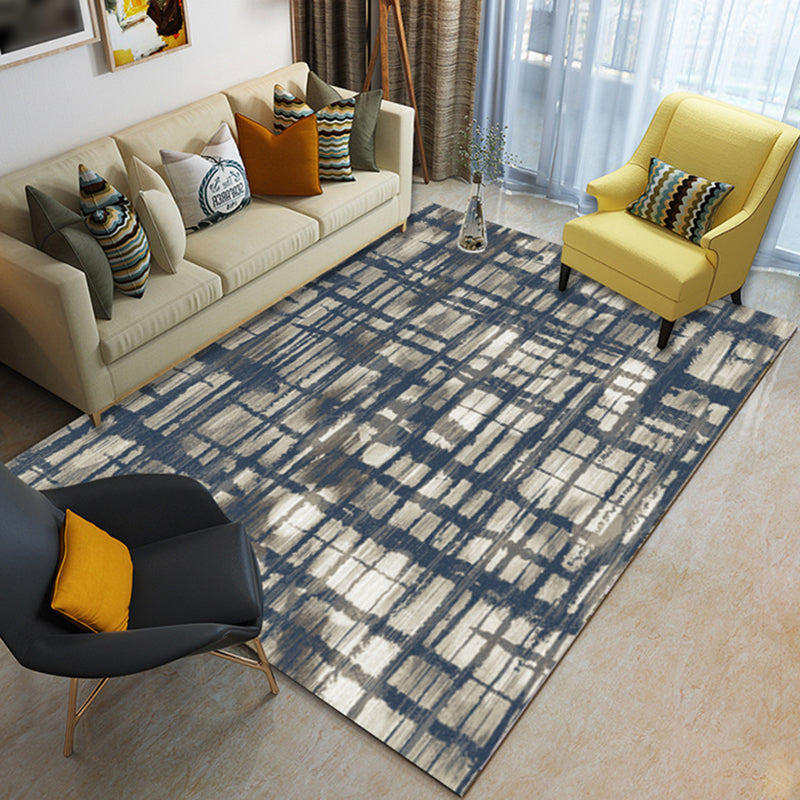 BowLift | Novelty Bedroom Rug in Brown and Ivory Geometric Stripes Print Rug Polyester Washable Rug