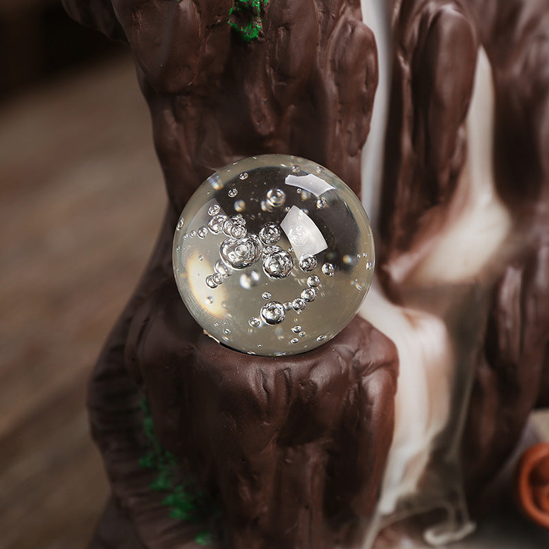 Serene Waterfall Ceramic Incense Fountain