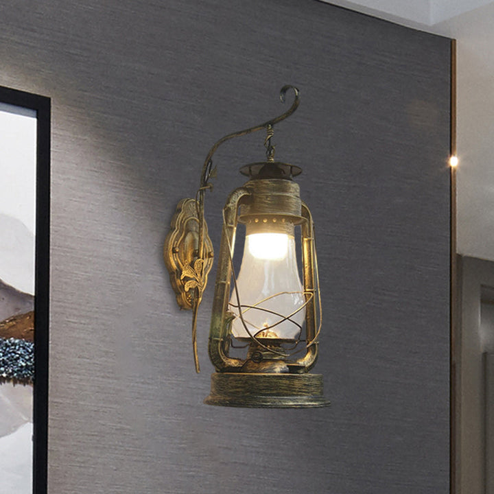 BowLift | 1 Bulb Kerosene Wall Mounted Light Fixture Coastal Style Black/Bronze/Copper Clear Glass Lighting
