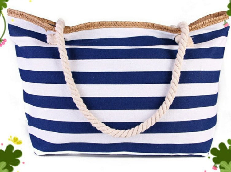 Large beach bag with maritime stripes Bowlift