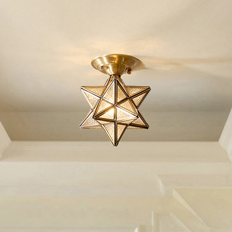 BowLift | StarLuxe Ceiling Light - Traditional Brass Ceiling Lamp with Glass
