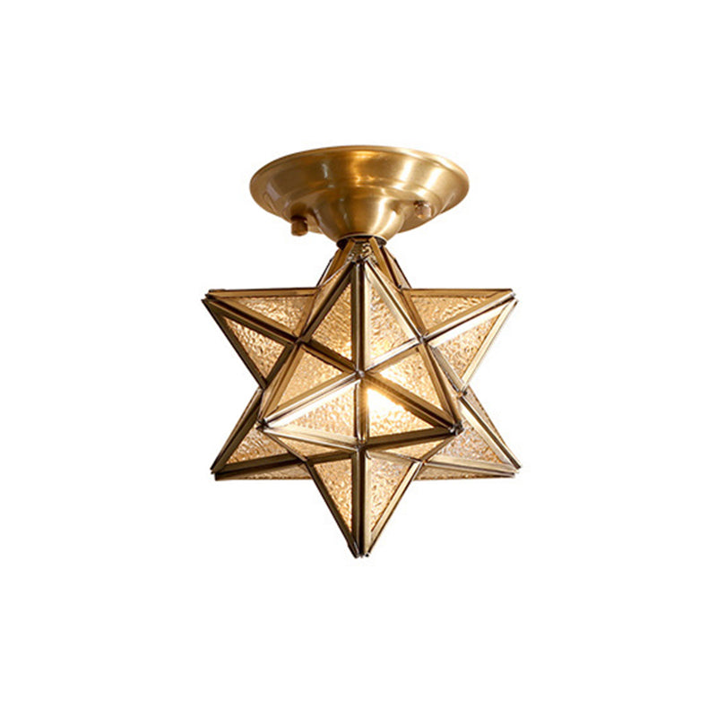 BowLift | StarLuxe Ceiling Light - Traditional Brass Ceiling Lamp with Glass