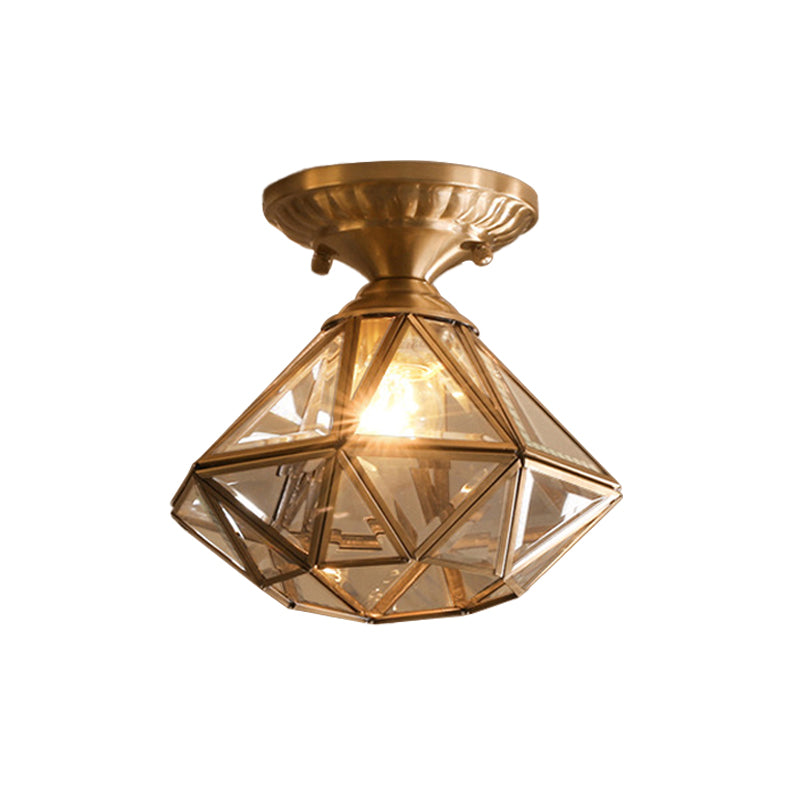 BowLift | StarLuxe Ceiling Light - Traditional Brass Ceiling Lamp with Glass