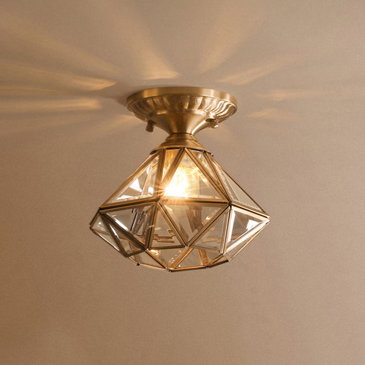 BowLift | StarLuxe Ceiling Light - Traditional Brass Ceiling Lamp with Glass