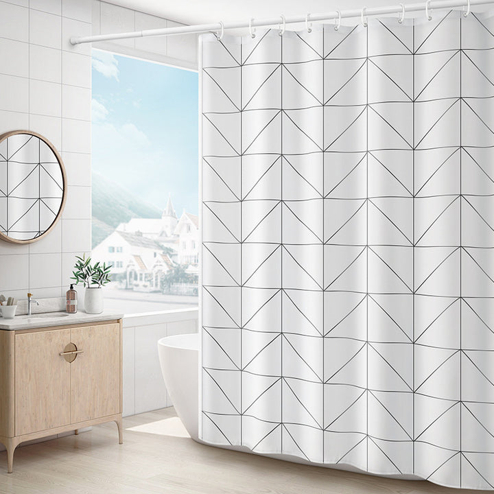 Modern Geometric Pattern Shower Curtain Bowlift