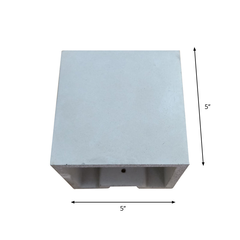 BowLift | Cube/Cuboid Cement Flush Mount Wall Light Nordic 1 Head Gray Up Down Sconces Light for Stairs, 4"/5"/7" Wide