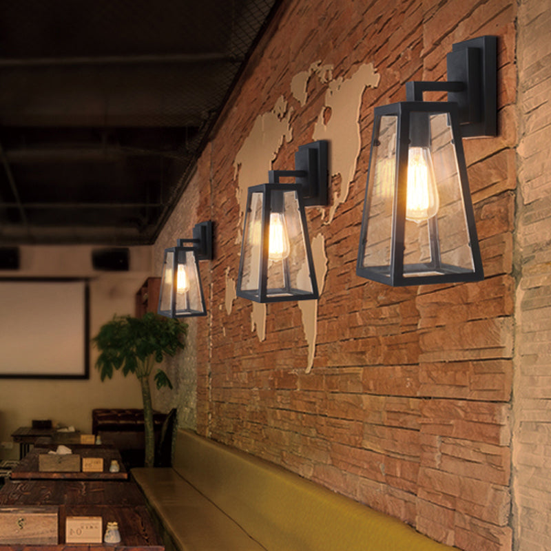 BowLift | Iron Black Surface Wall Sconce Water Pipe/Cage/Fist-shaped 1-Bulb Industrial Style Wall Mounted Light Fixture
