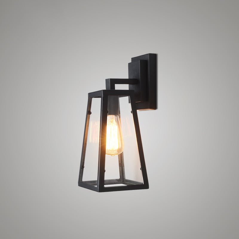 BowLift | Iron Black Surface Wall Sconce Water Pipe/Cage/Fist-shaped 1-Bulb Industrial Style Wall Mounted Light Fixture