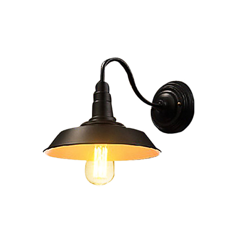 BowLift | Iron Black Surface Wall Sconce Water Pipe/Cage/Fist-shaped 1-Bulb Industrial Style Wall Mounted Light Fixture