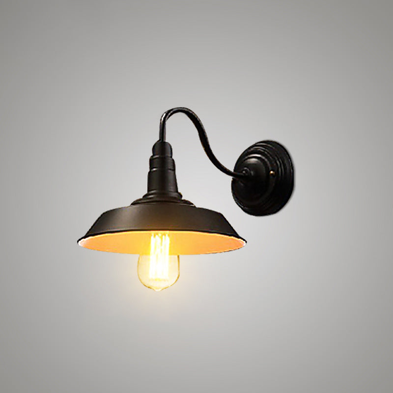 BowLift | Iron Black Surface Wall Sconce Water Pipe/Cage/Fist-shaped 1-Bulb Industrial Style Wall Mounted Light Fixture