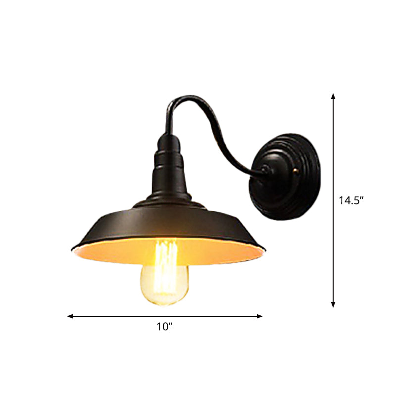 BowLift | Iron Black Surface Wall Sconce Water Pipe/Cage/Fist-shaped 1-Bulb Industrial Style Wall Mounted Light Fixture