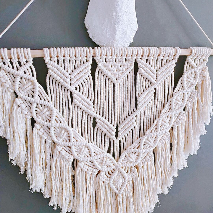 Bohemian Macrame Fringe Wall Hanging Bowlift