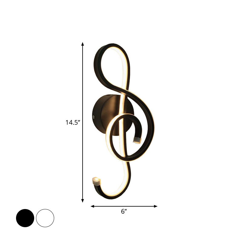 BowLift | Minimalistic LED Wall Spotlight Black/White Wavy/Musical Nocturne/Combined Wall Lamp with Acrylic Shade for Bedroom