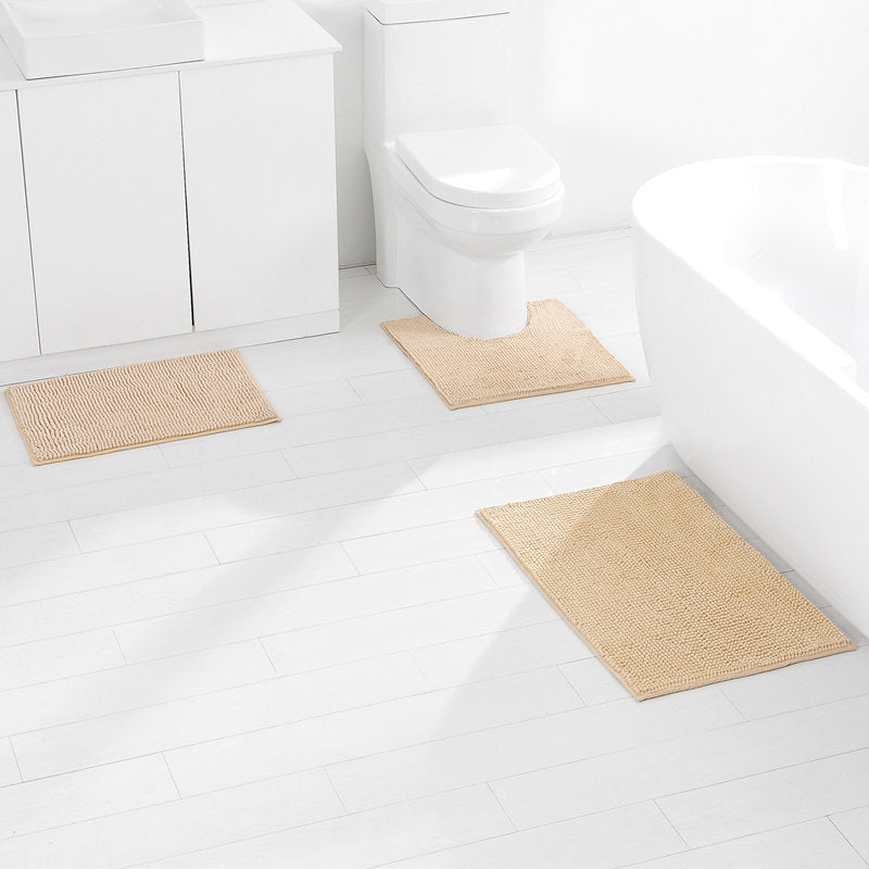 Textured Non-Slip Bathroom Mat Set Bowlift