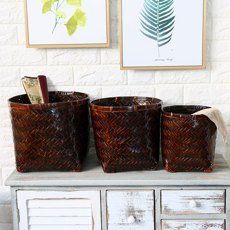 Handcrafted Woven Storage Basket Bowlift