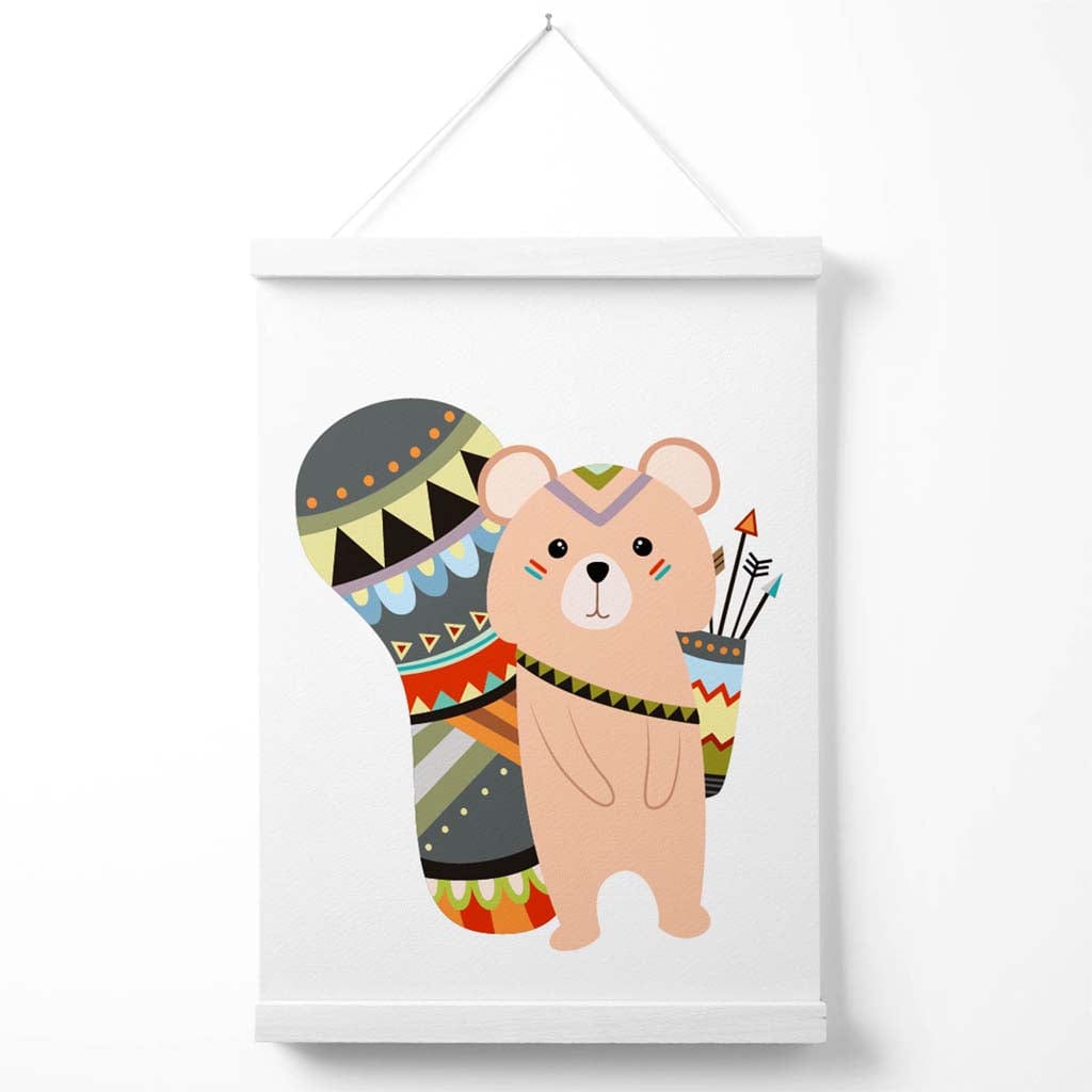 Braun Squirrel Tribal Animal Poster with Hanger | Bowlift