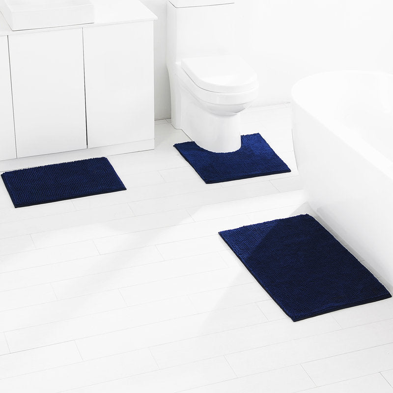 Textured Non-Slip Bathroom Mat Set Bowlift