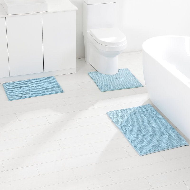 Textured Non-Slip Bathroom Mat Set Bowlift
