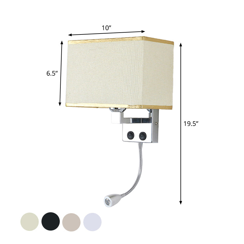 BowLift | Fabric Rectangular Spotlight Wall Light Nordic 1-Light Black/Linen/Beige Wall Mounted Lighting Fixture