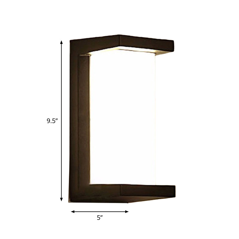 BowLift | Arc/Rectangle/Oblong LED Wall Light Contemporary Aluminium Black Flush Mount Wall Light for Courtyard