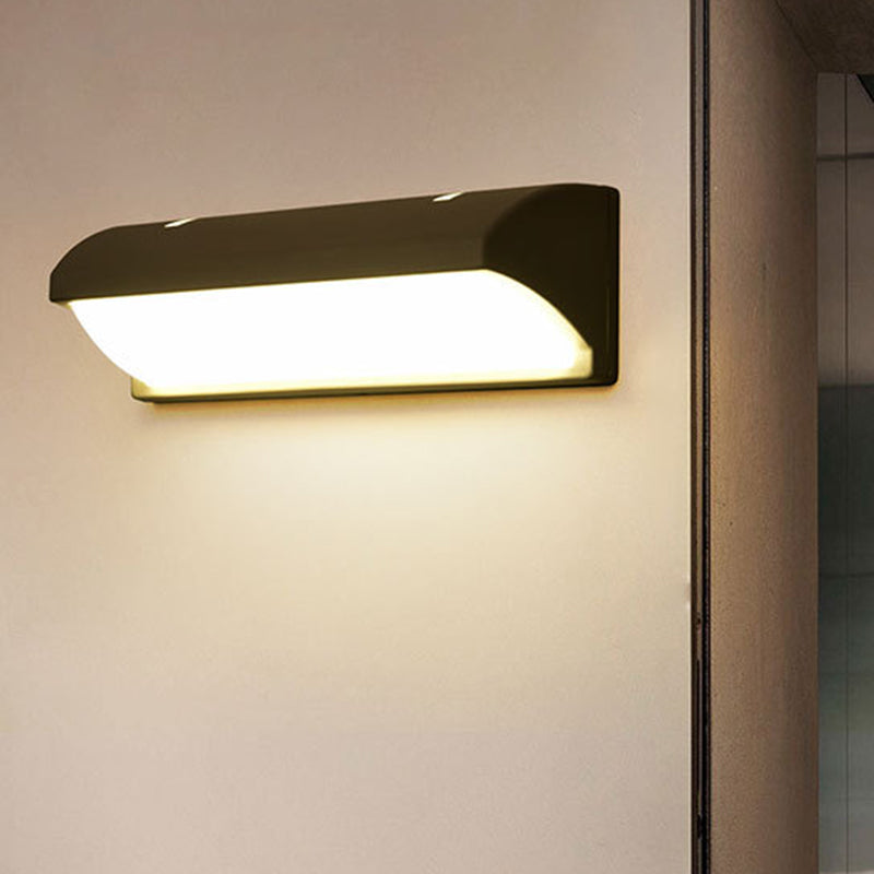 BowLift | Arc/Rectangle/Oblong LED Wall Light Contemporary Aluminium Black Flush Mount Wall Light for Courtyard