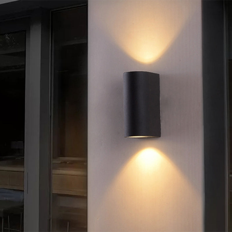 BowLift | Black Small/Big Cylinder Wall Lamp Minimalist Aluminum LED Flush Wall Light for Outdoor Areas