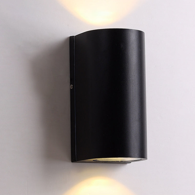 BowLift | Black Small/Big Cylinder Wall Lamp Minimalist Aluminum LED Flush Wall Light for Outdoor Areas