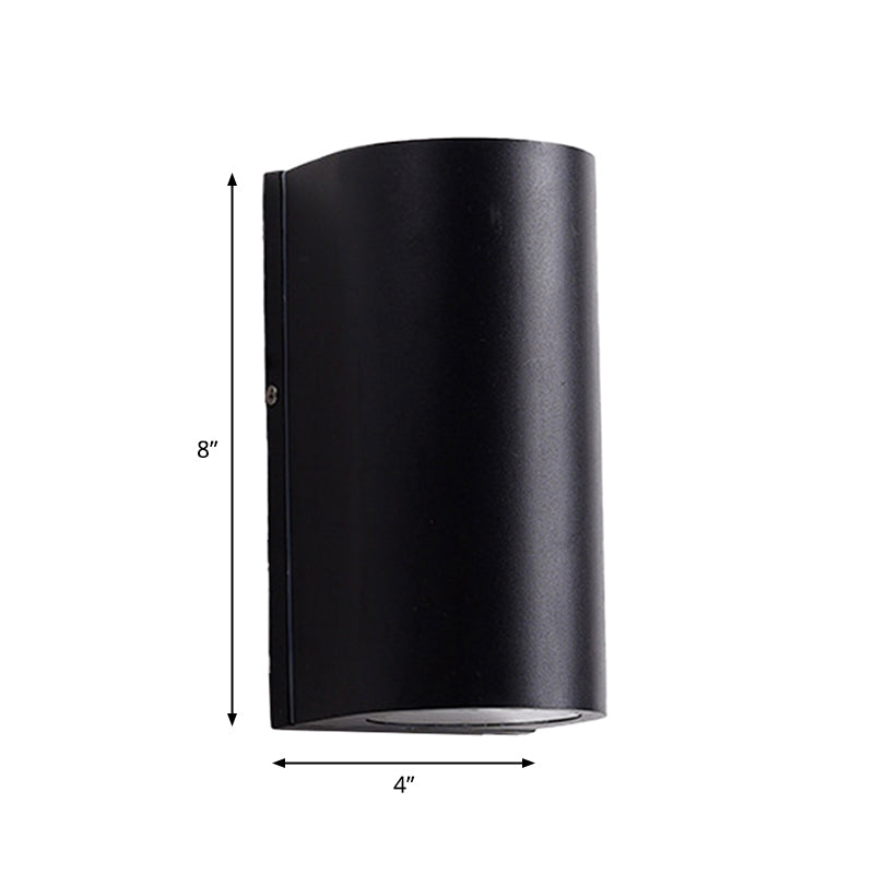 BowLift | Black Small/Big Cylinder Wall Lamp Minimalist Aluminum LED Flush Wall Light for Outdoor Areas