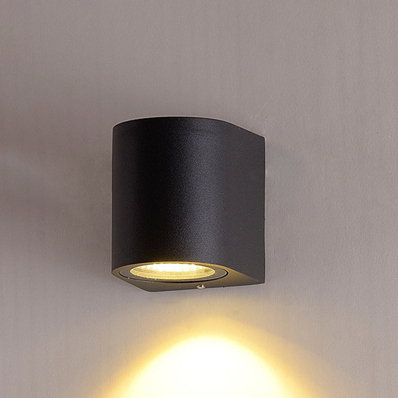 BowLift | Black Small/Big Cylinder Wall Lamp Minimalist Aluminum LED Flush Wall Light for Outdoor Areas