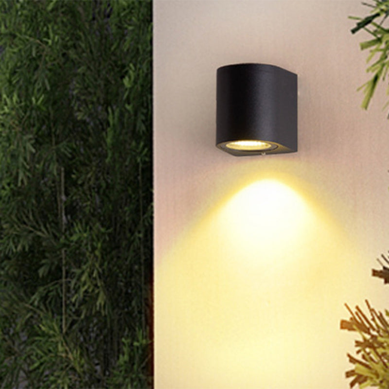 BowLift | Black Small/Big Cylinder Wall Lamp Minimalist Aluminum LED Flush Wall Light for Outdoor Areas