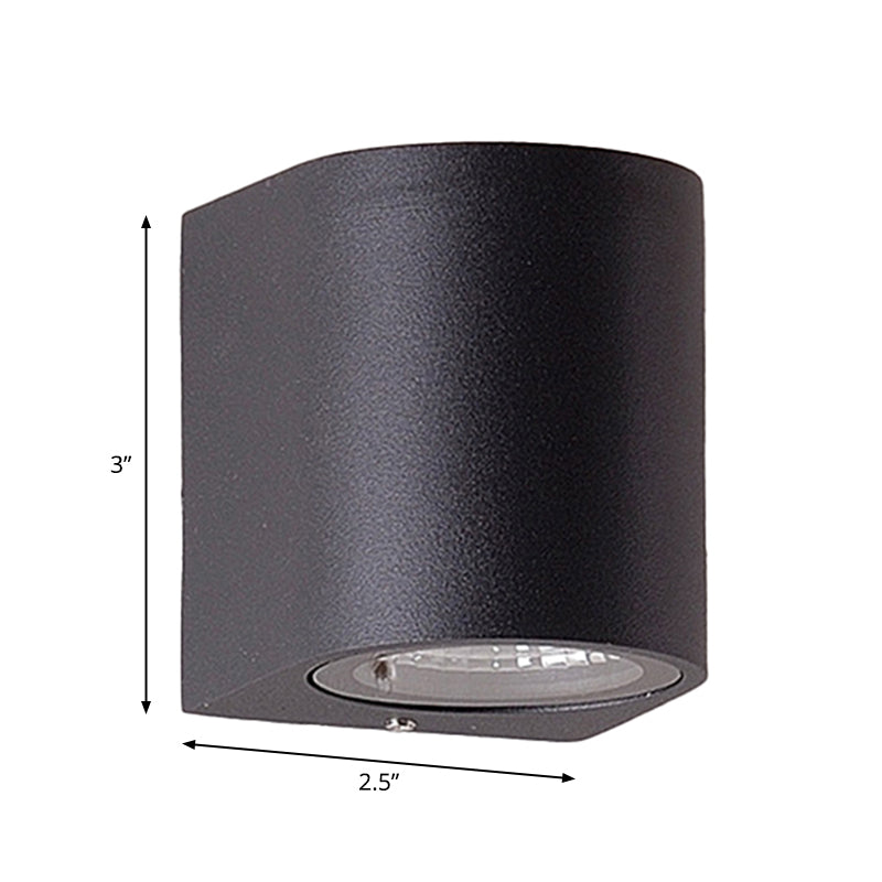 BowLift | Black Small/Big Cylinder Wall Lamp Minimalist Aluminum LED Flush Wall Light for Outdoor Areas