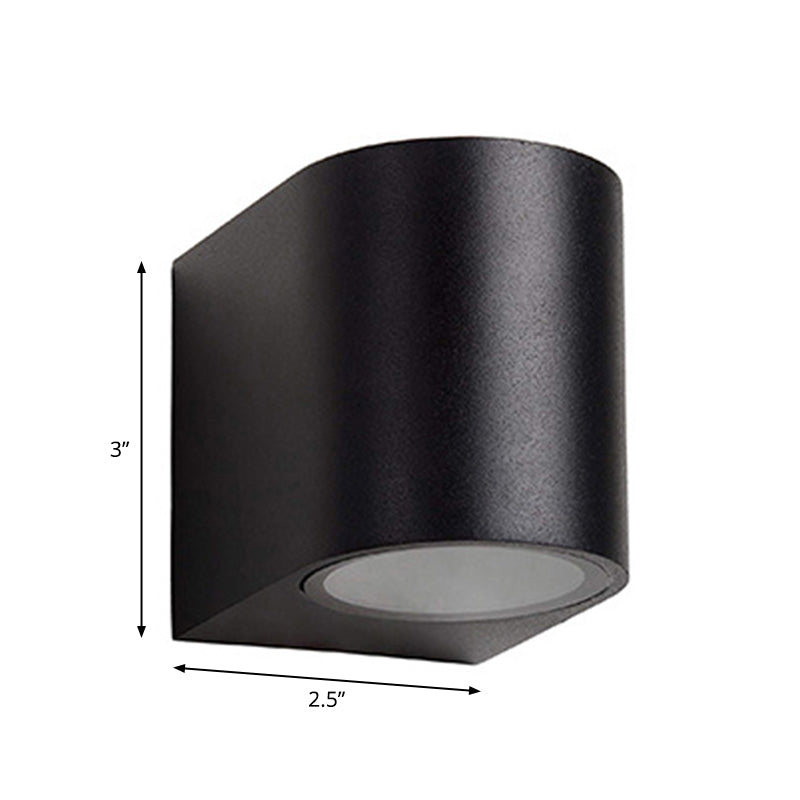 BowLift | Modern 1/2-Light LED Outdoor Wall-Mounted Black Triangle/Cylinder/Rectangle Sconces Lighting with Metal Shade