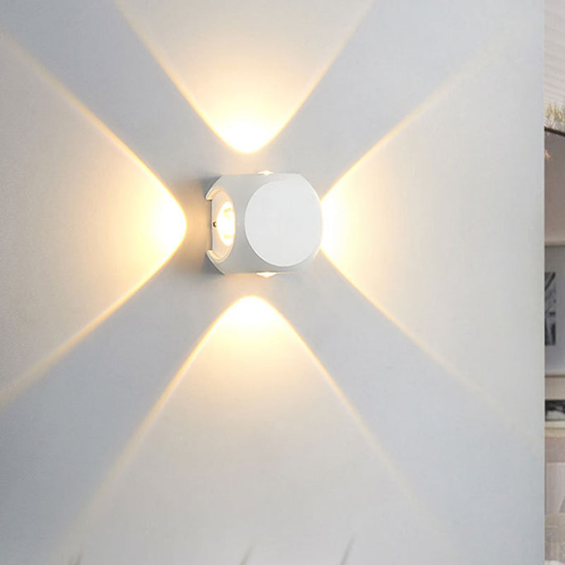 BowLift | Mini Cube Wall Washer Sconce Nordic Aluminium 2/4-Head Living Room LED Wall Light in Black/White