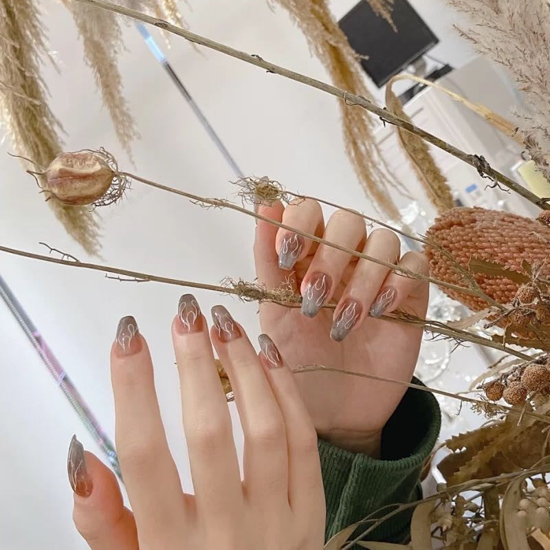 Abstract Flame Design Press-On Nails
